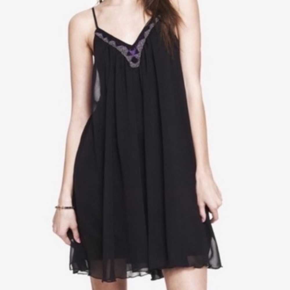 *Like New* Express Black Chiffon Flowy Dress